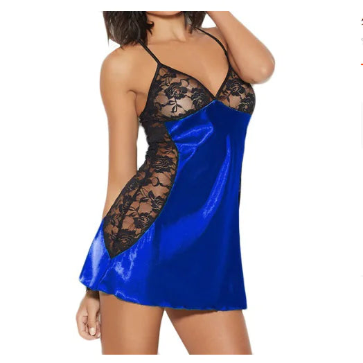 Lace Trimmed Sheer Back Nightgown, Lace Sleepwear